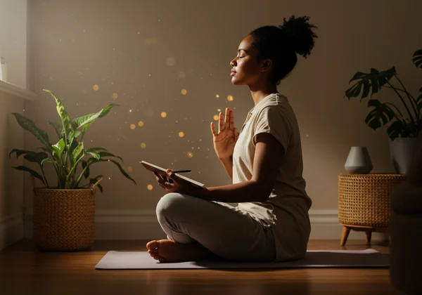 Person engaged in healing and self-care practices