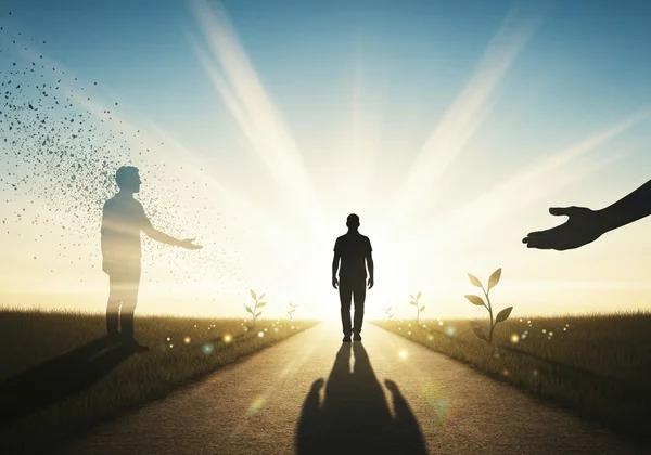 Hope and resilience, a person overcoming past challenges