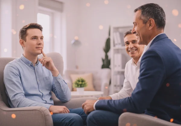 A person consulting a therapist for trauma-informed care