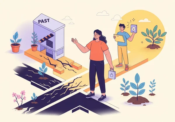 Person actively rebuilding life, empowered, with a positive outlook