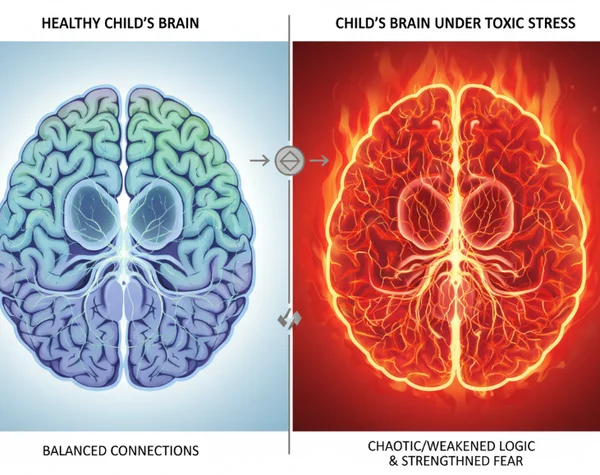 Diagram of toxic stress on developing brain