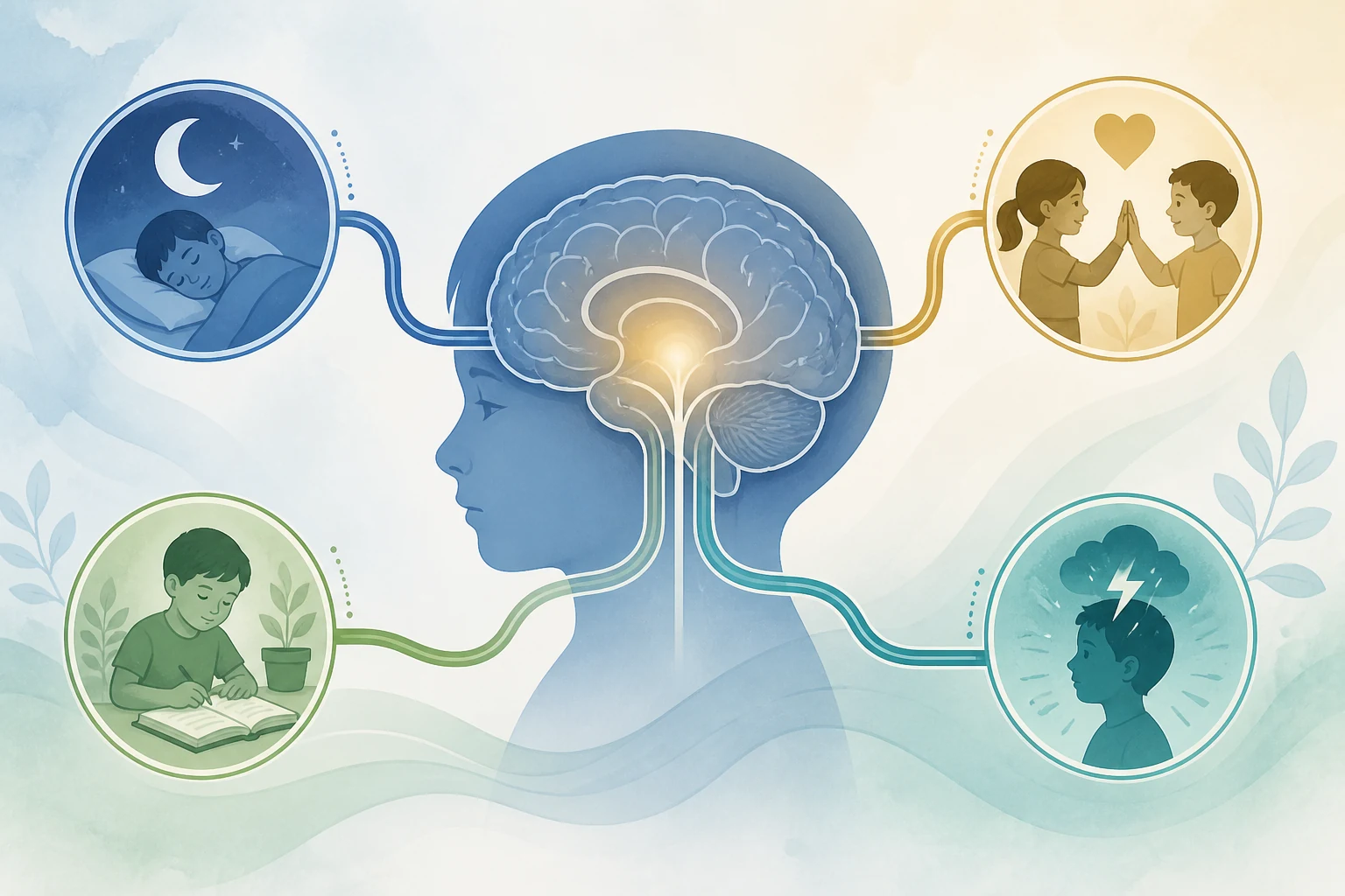 Brain and stress pathways diagram